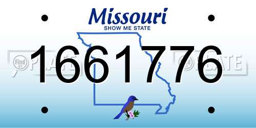 1661776 Missouri License Plate