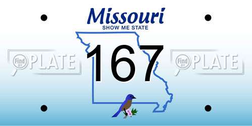 167 Missouri License Plate