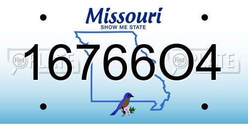 16766O4 Missouri License Plate