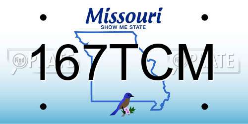 167TCM Missouri License Plate