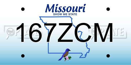 167ZCM Missouri License Plate