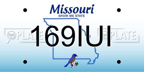 169IUI Missouri License Plate