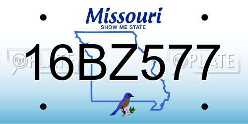 16BZ577 Missouri License Plate
