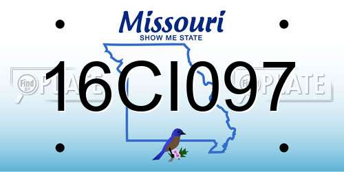 16CI097 Missouri License Plate