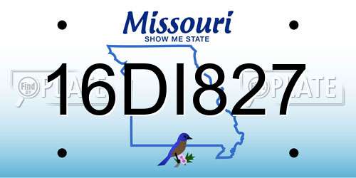 16DI827 Missouri License Plate