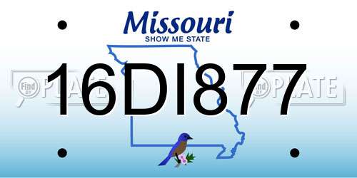 16DI877 Missouri License Plate