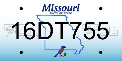 16DT755 Missouri License Plate
