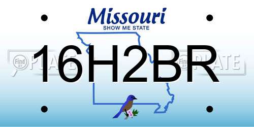 16H2BR Missouri License Plate