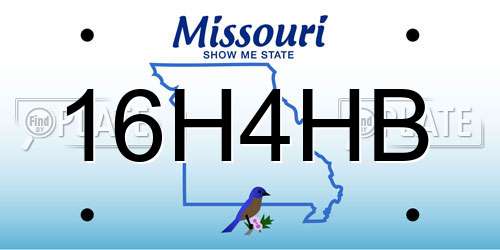 16H4HB Missouri License Plate