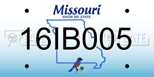 16IB005 Missouri License Plate