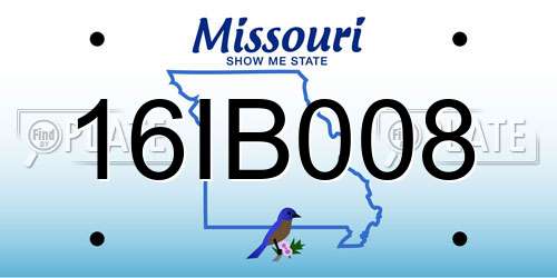 16IB008 Missouri License Plate