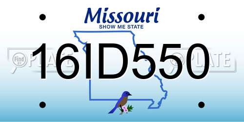 16ID550 Missouri License Plate
