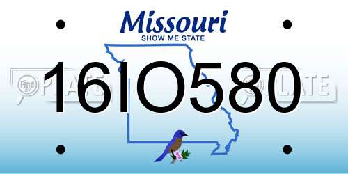 16IO580 Missouri License Plate