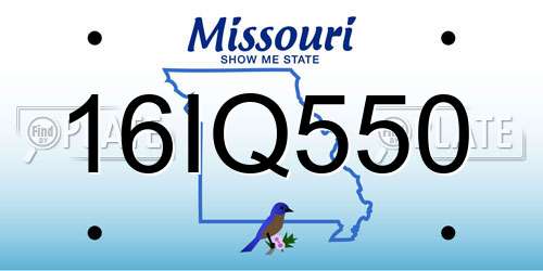 16IQ550 Missouri License Plate