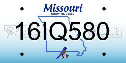 16IQ580 Missouri License Plate
