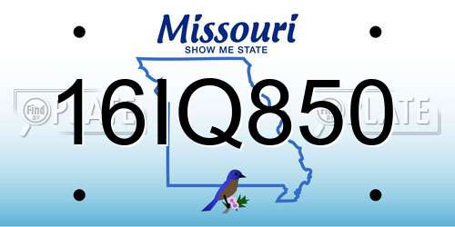 16IQ850 Missouri License Plate
