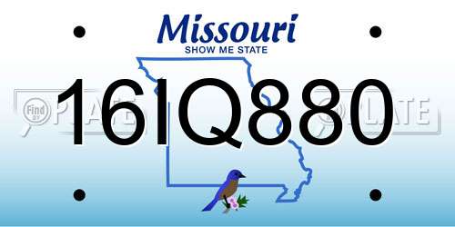 16IQ880 Missouri License Plate