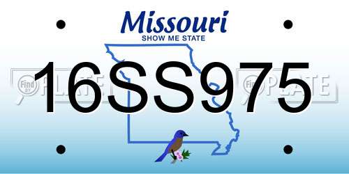 16SS975 Missouri License Plate