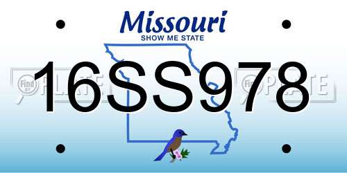 16SS978 Missouri License Plate