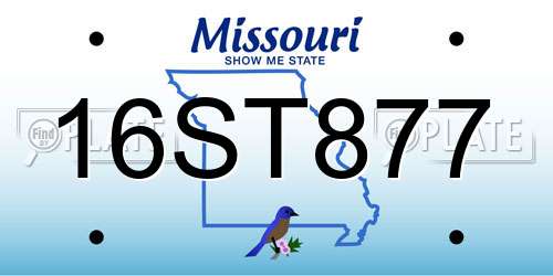 16ST877 Missouri License Plate