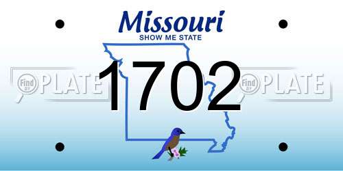 1702 Missouri License Plate