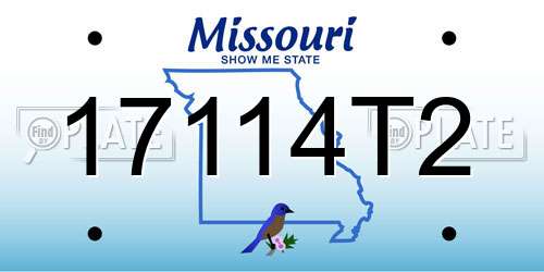17114T2 Missouri License Plate