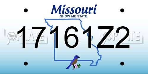 17161Z2 Missouri License Plate