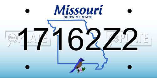 17162Z2 Missouri License Plate