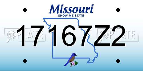 17167Z2 Missouri License Plate