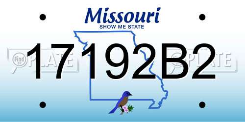17192B2 Missouri License Plate