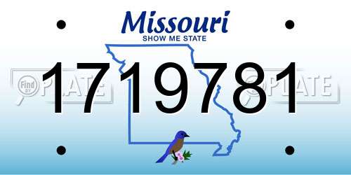 1719781 Missouri License Plate