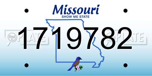 1719782 Missouri License Plate