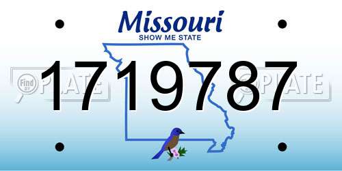 1719787 Missouri License Plate