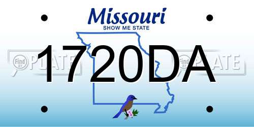 1720DA Missouri License Plate