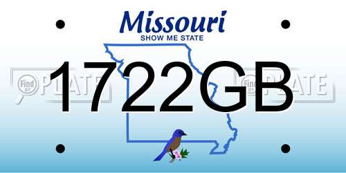 1722GB Missouri License Plate