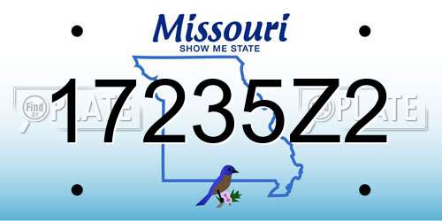 17235Z2 Missouri License Plate