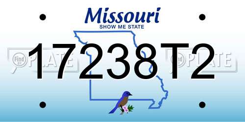 17238T2 Missouri License Plate
