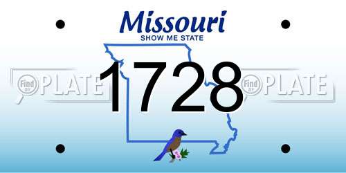 1728 Missouri License Plate