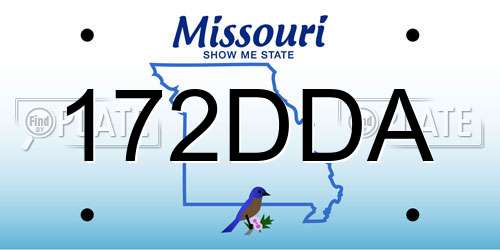 172DDA Missouri License Plate