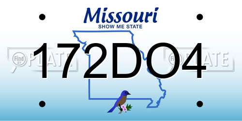 172DO4 Missouri License Plate