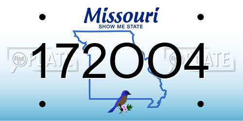 172OO4 Missouri License Plate