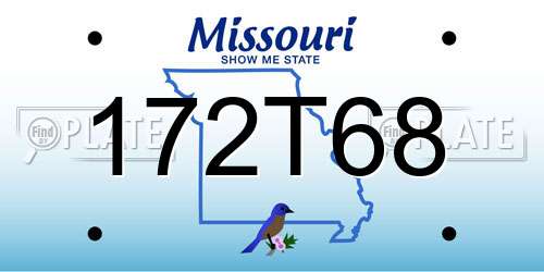 172T68 Missouri License Plate