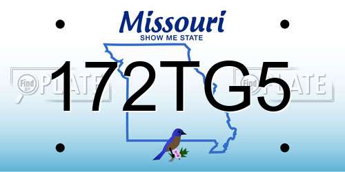 172TG5 Missouri License Plate