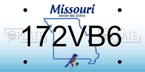 172VB6 Missouri License Plate