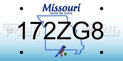 172ZG8 Missouri License Plate