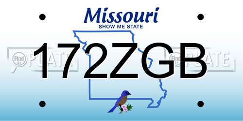 172ZGB Missouri License Plate