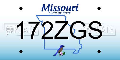 172ZGS Missouri License Plate