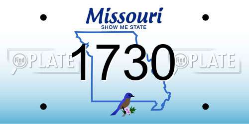 1730 Missouri License Plate
