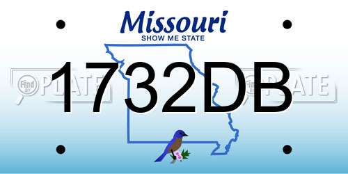 1732DB Missouri License Plate