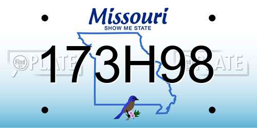 173H98 Missouri License Plate